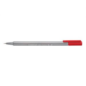 Staedtler Triplus Fineliner Pen 0.8mm Tip 0.3mm Line Red (Pack 10) 334-2